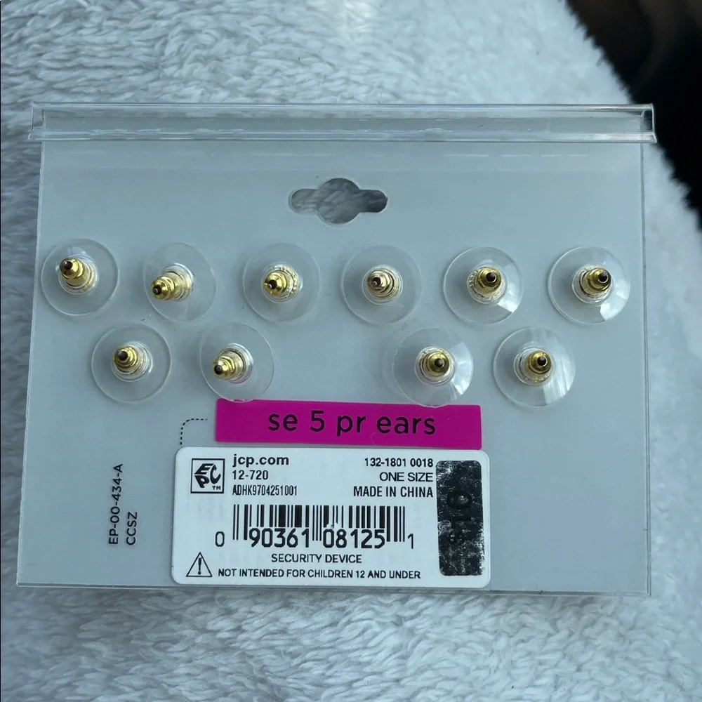 Hypoallergenic Earring Set of 5 for sensitive ears nwt flower bee ladybug studs